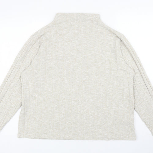 Marks and Spencer Womens Beige Mock Neck Viscose Pullover Jumper Size 18