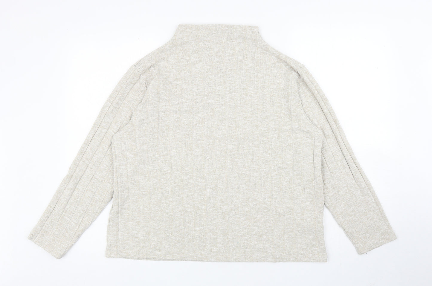 Marks and Spencer Womens Beige Mock Neck Viscose Pullover Jumper Size 18