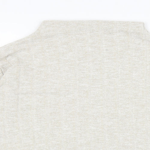 Marks and Spencer Womens Beige Mock Neck Viscose Pullover Jumper Size 18