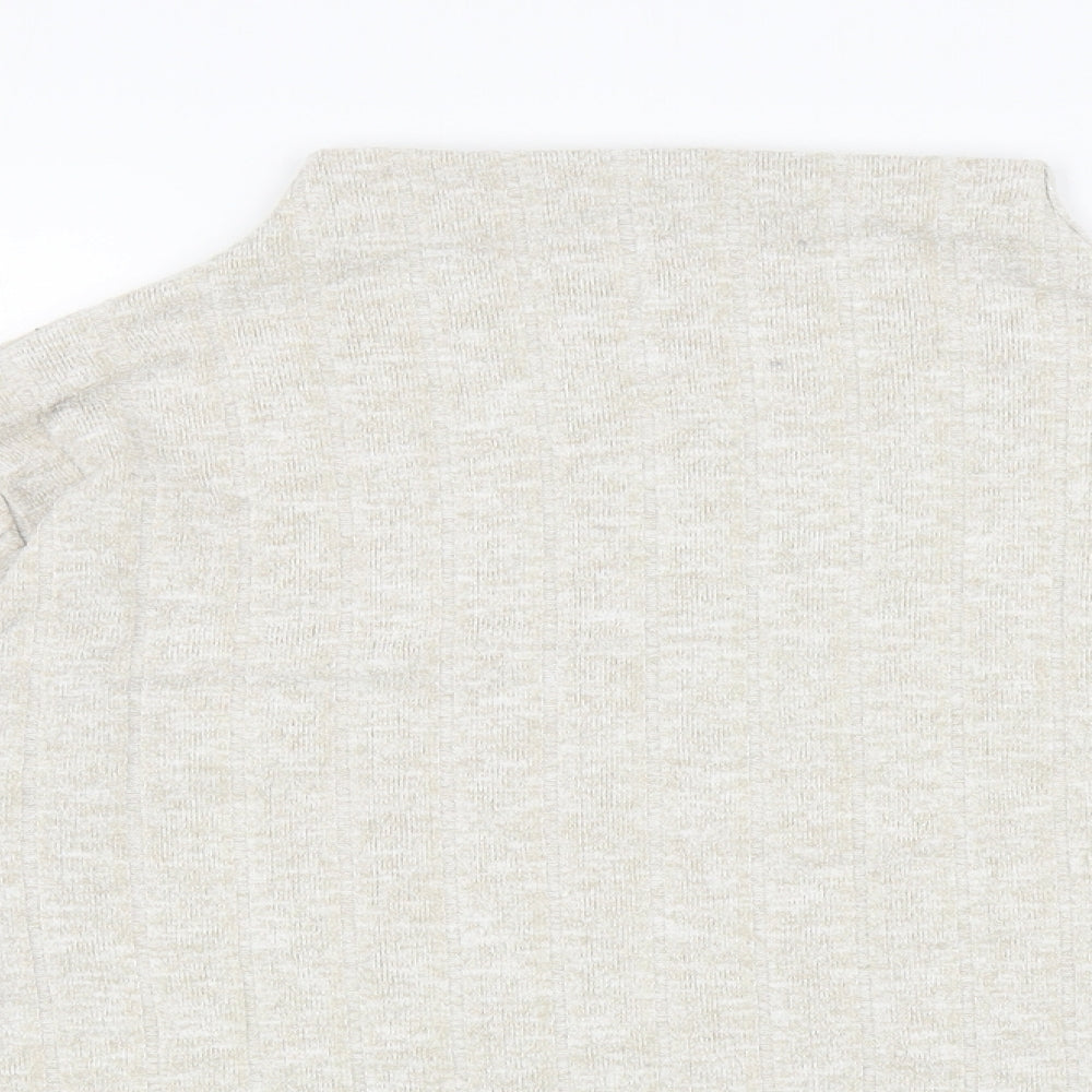 Marks and Spencer Womens Beige Mock Neck Viscose Pullover Jumper Size 18