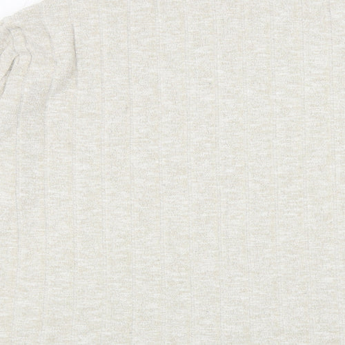 Marks and Spencer Womens Beige Mock Neck Viscose Pullover Jumper Size 18
