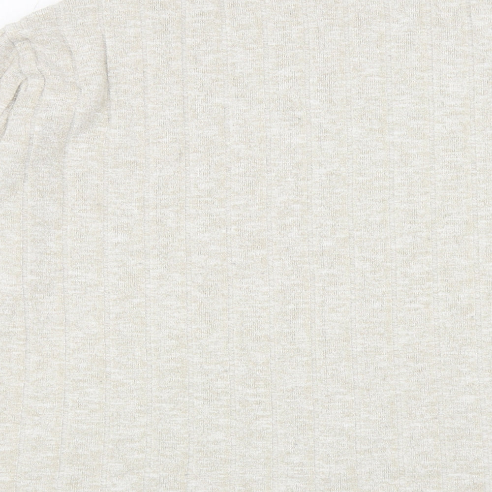 Marks and Spencer Womens Beige Mock Neck Viscose Pullover Jumper Size 18