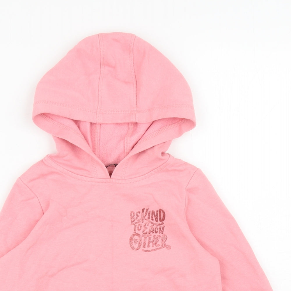 George Girls Pink Cotton Pullover Hoodie Size 7-8 Years Pullover - Be Kind To Each Other