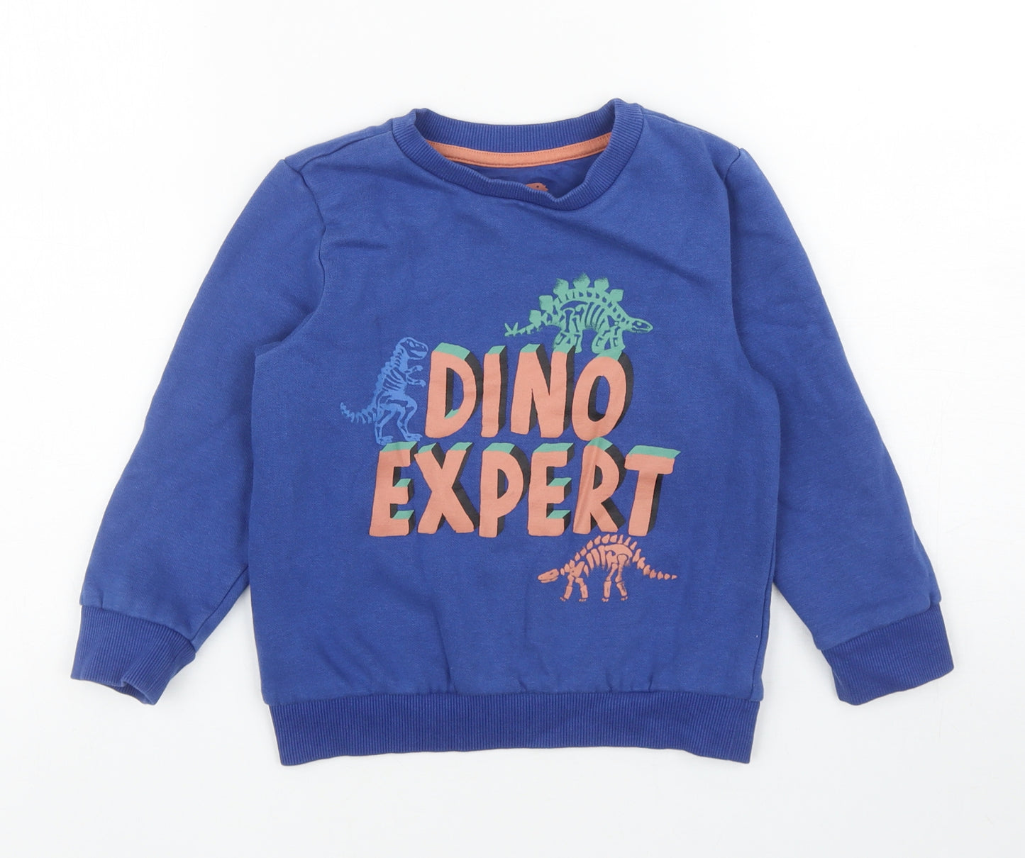 George Boys Blue Cotton Pullover Sweatshirt Size 4-5 Years Pullover - Dino Expert