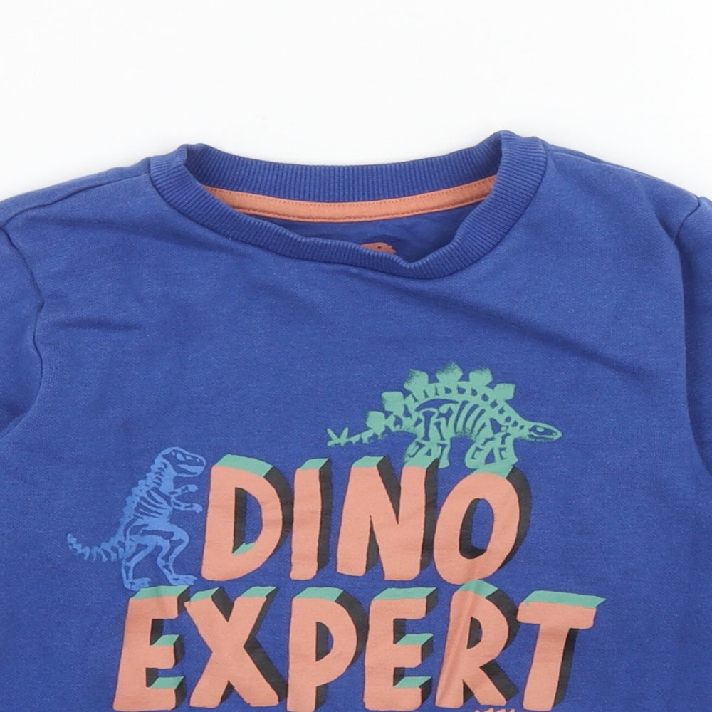 George Boys Blue Cotton Pullover Sweatshirt Size 4-5 Years Pullover - Dino Expert