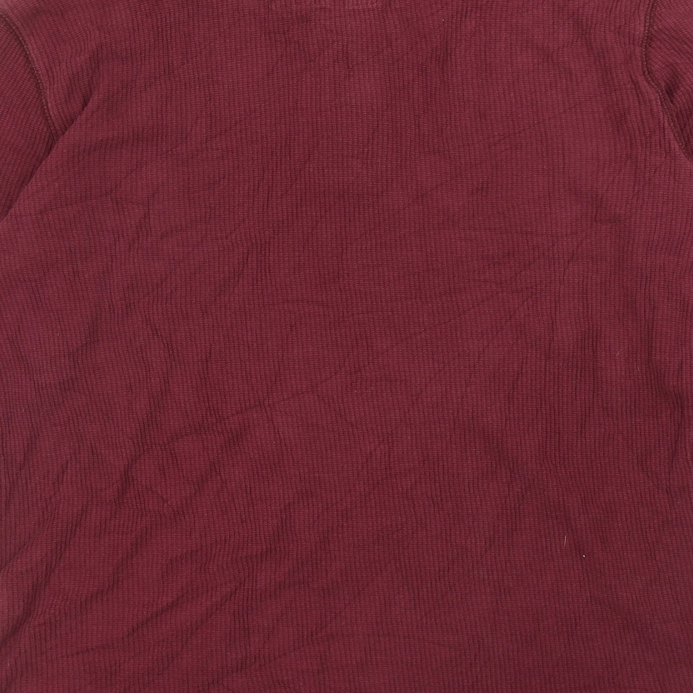 NEXT Mens Red Cotton T-Shirt Size L Henley