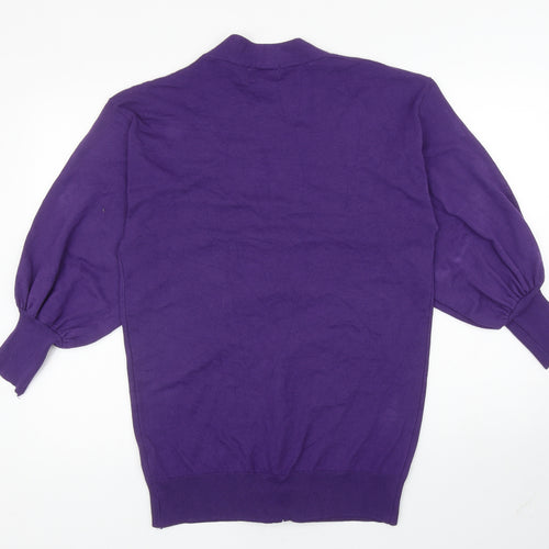 Heartbreak Womens Purple V-Neck Polyamide Cardigan Jumper Size 8