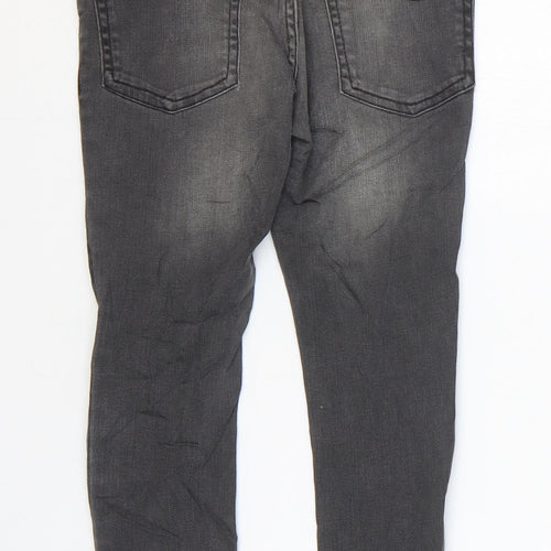 Marks and Spencer Girls Grey Cotton Skinny Jeans Size 6-7 Years Regular Zip