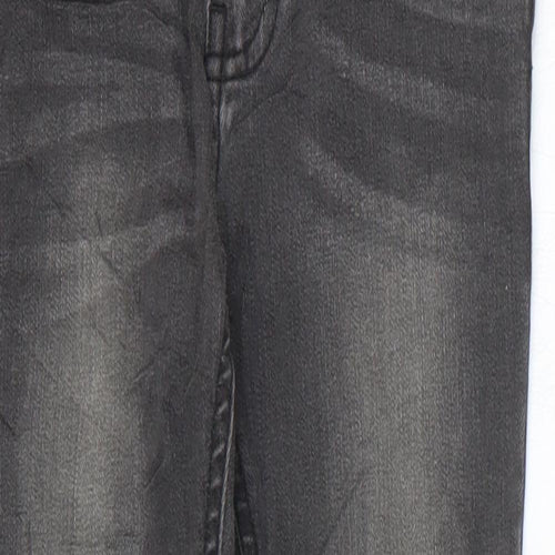Marks and Spencer Girls Grey Cotton Skinny Jeans Size 6-7 Years Regular Zip