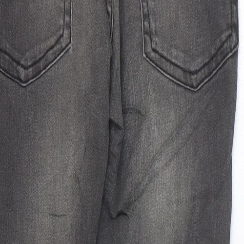 Marks and Spencer Girls Grey Cotton Skinny Jeans Size 6-7 Years Regular Zip