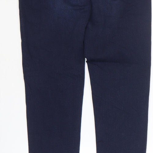 Marks and Spencer Womens Blue Cotton Skinny Jeans Size 6 L27 in Regular Zip