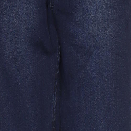 Marks and Spencer Womens Blue Cotton Skinny Jeans Size 6 L27 in Regular Zip