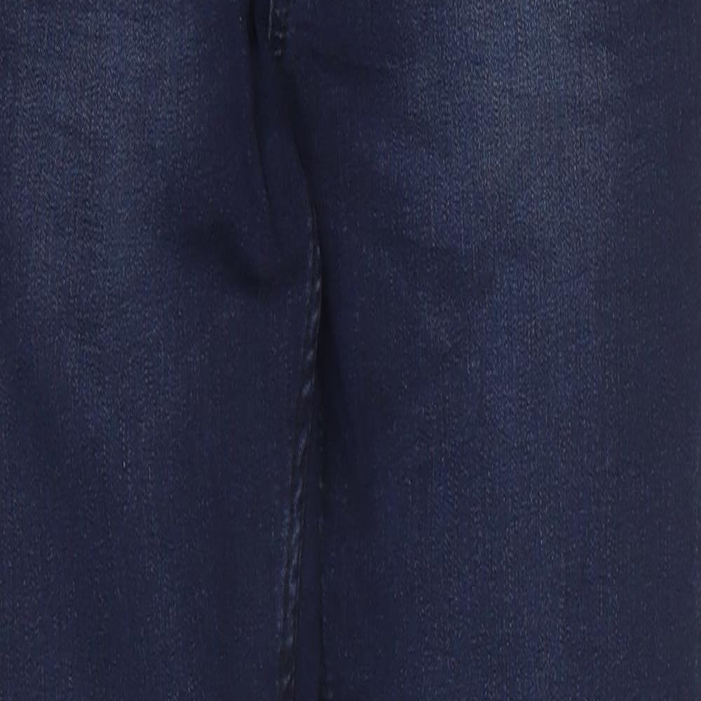 Marks and Spencer Womens Blue Cotton Skinny Jeans Size 6 L27 in Regular Zip