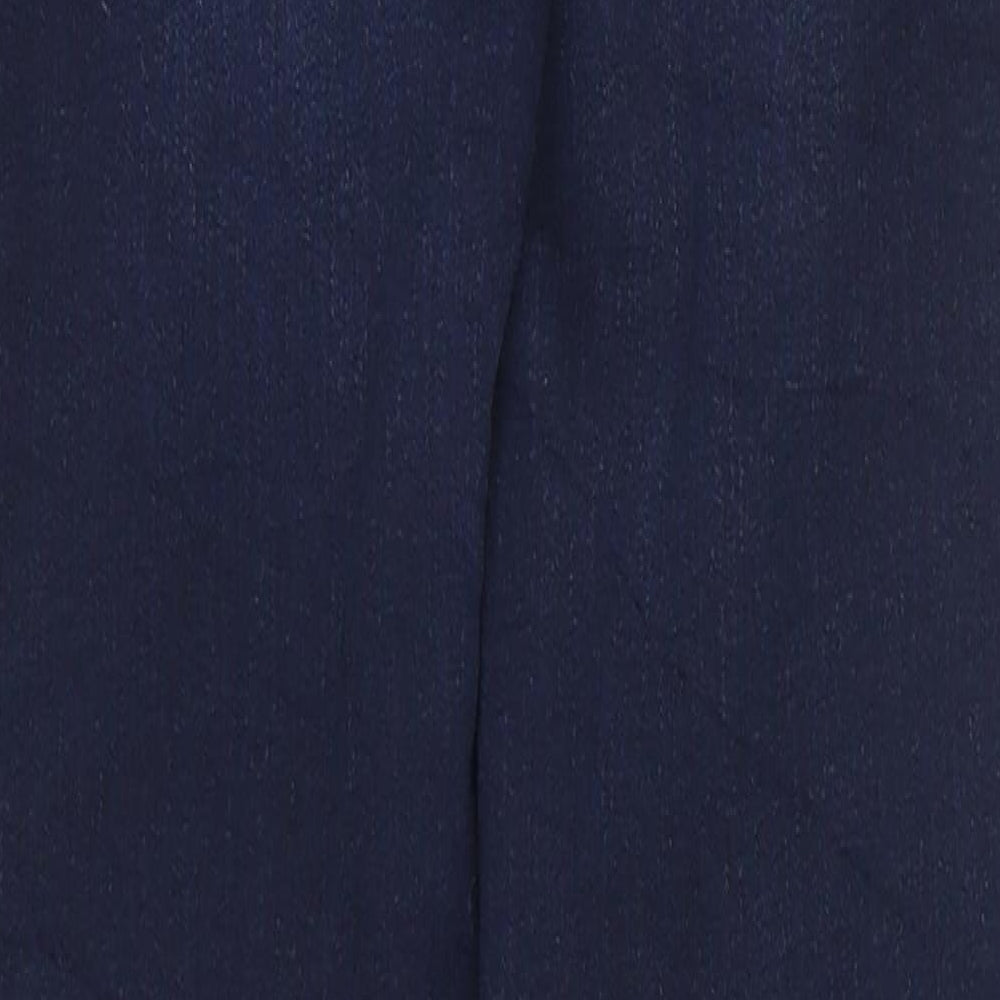 Marks and Spencer Womens Blue Cotton Skinny Jeans Size 6 L27 in Regular Zip
