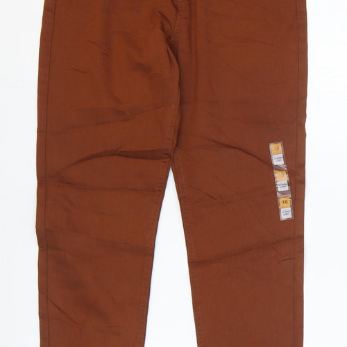 Marks and Spencer Womens Brown Cotton Jegging Jeans Size 10 L26 in Regular