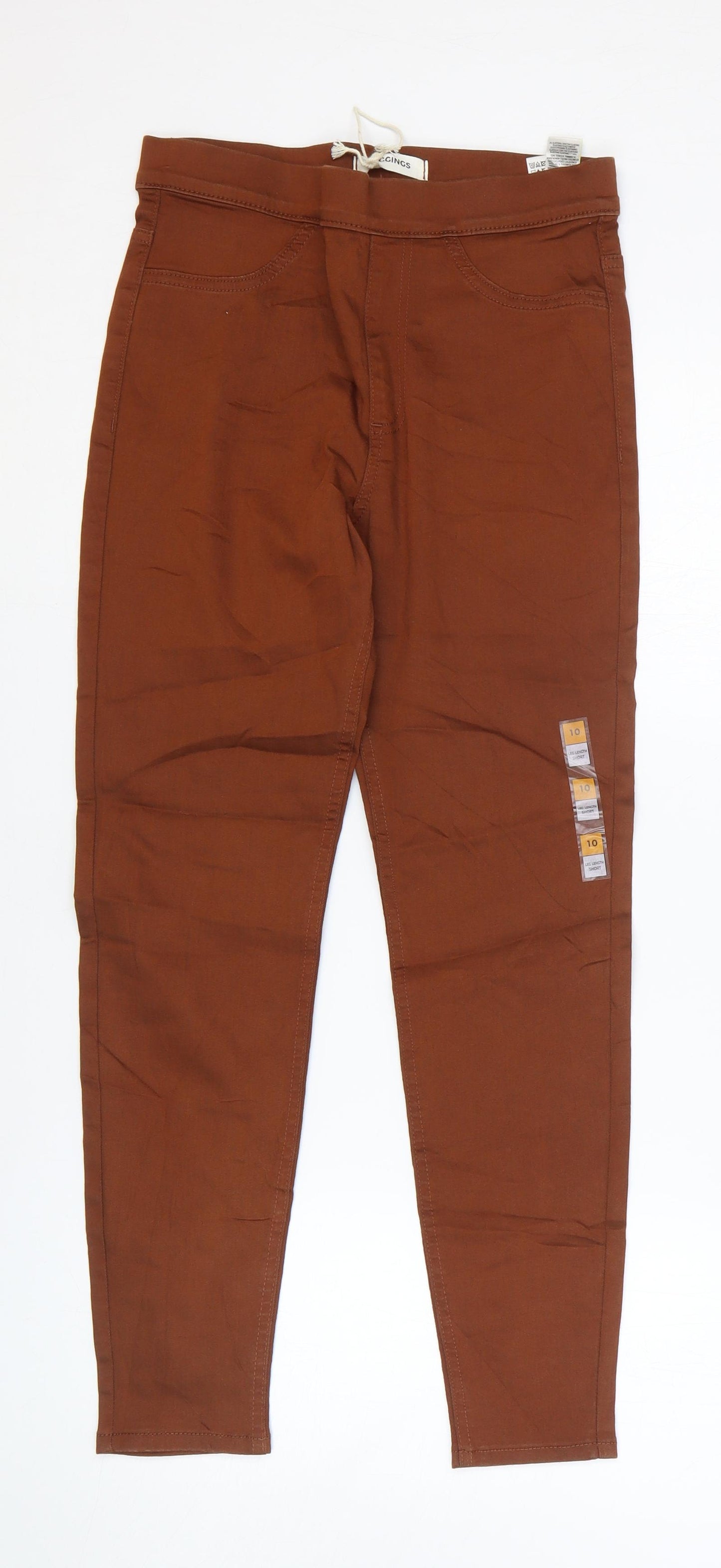 Marks and Spencer Womens Brown Cotton Jegging Jeans Size 10 L26 in Regular
