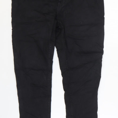 Marks and Spencer Womens Black Cotton Skinny Jeans Size 12 L25 in Slim Zip