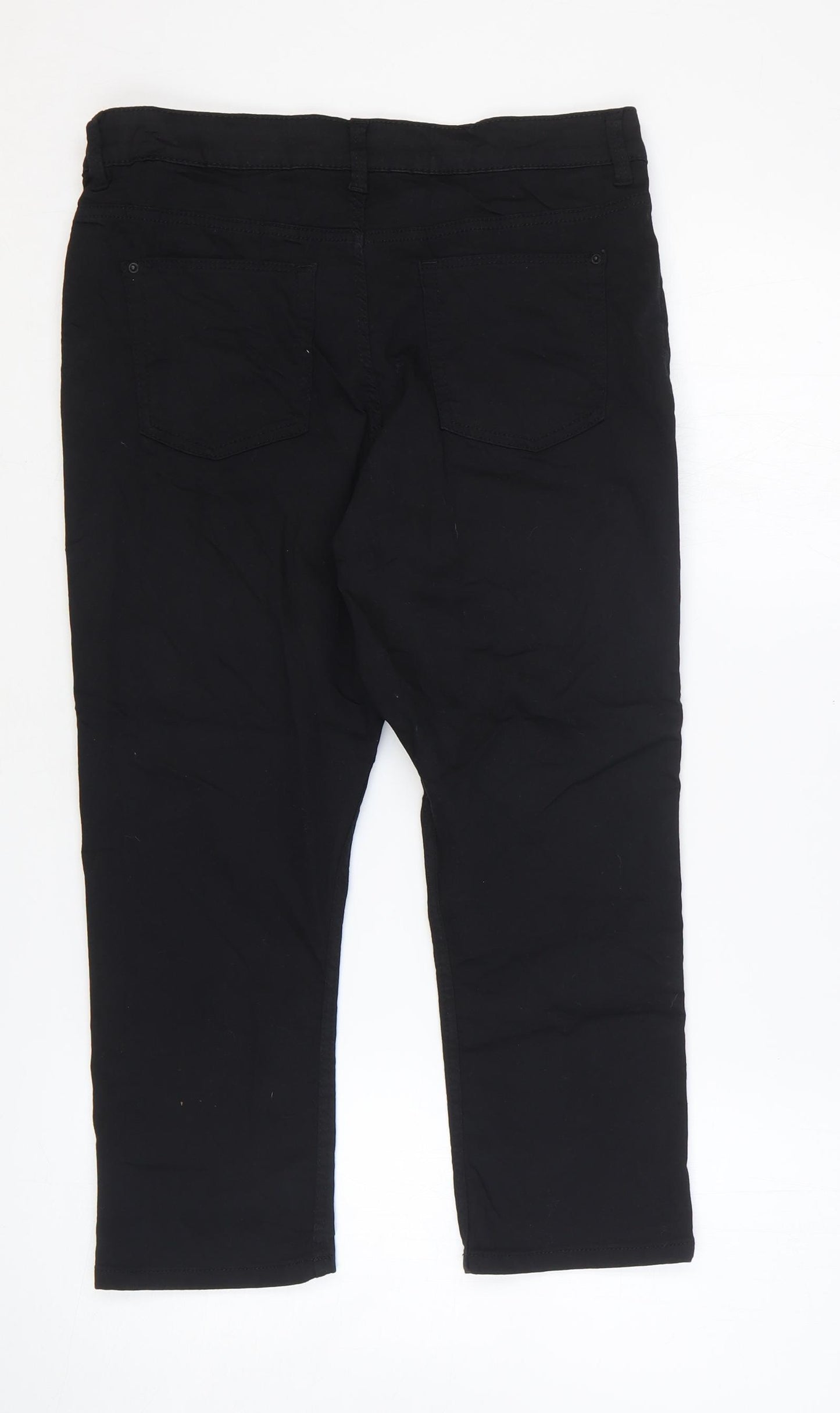 Marks and Spencer Womens Black Cotton Skinny Jeans Size 12 L21 in Regular Zip