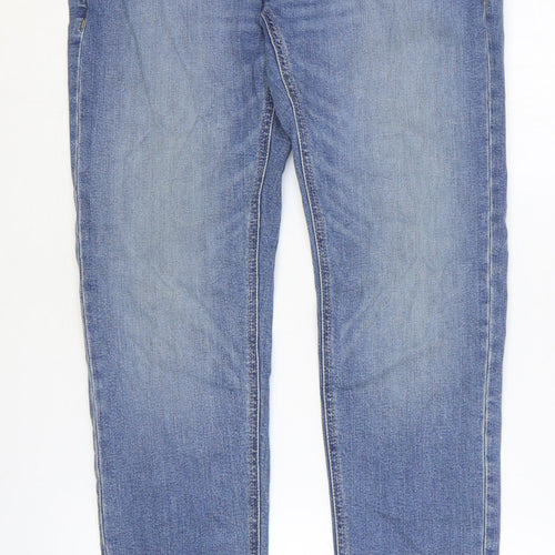 Marks and Spencer Mens Blue Cotton Skinny Jeans Size 32 in L31 in Regular Zip