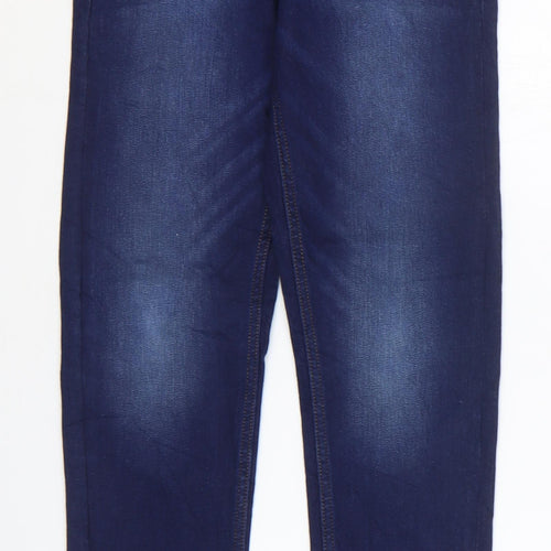 Marks and Spencer Womens Blue Cotton Skinny Jeans Size 8 L28 in Regular Zip