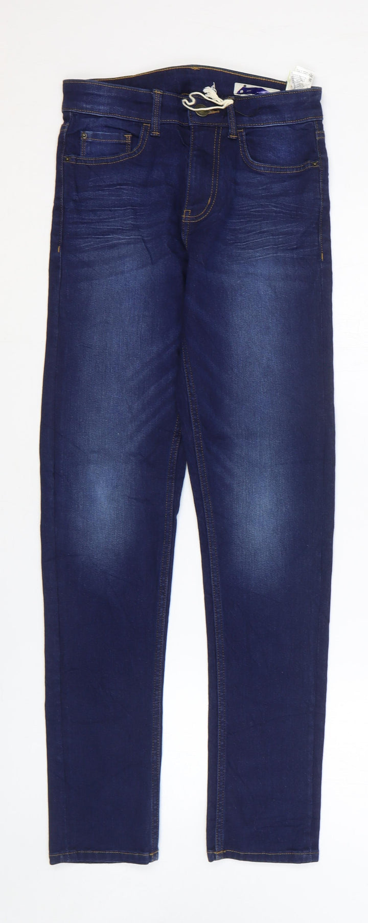 Marks and Spencer Womens Blue Cotton Skinny Jeans Size 8 L28 in Regular Zip