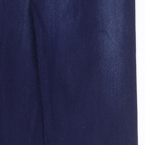 Marks and Spencer Womens Blue Cotton Skinny Jeans Size 8 L28 in Regular Zip