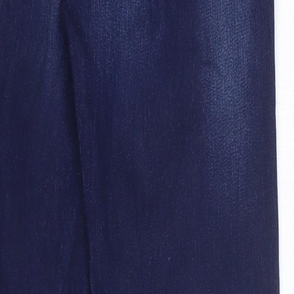 Marks and Spencer Womens Blue Cotton Skinny Jeans Size 8 L28 in Regular Zip
