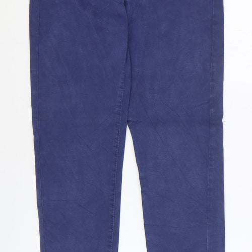 Marks and Spencer Womens Blue Cotton Skinny Jeans Size 6 L27 in Regular Zip