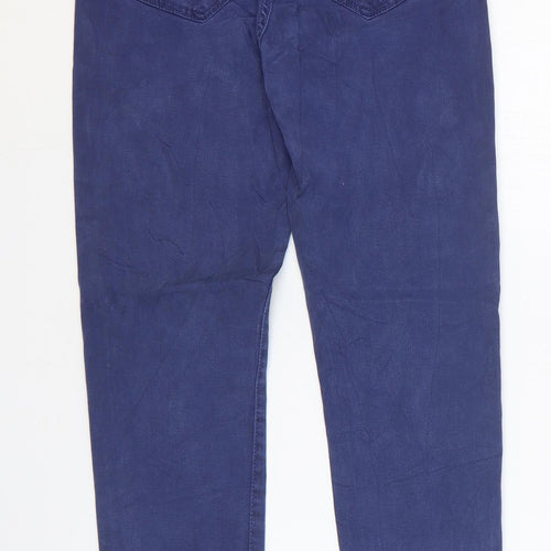 Marks and Spencer Womens Blue Cotton Skinny Jeans Size 6 L27 in Regular Zip
