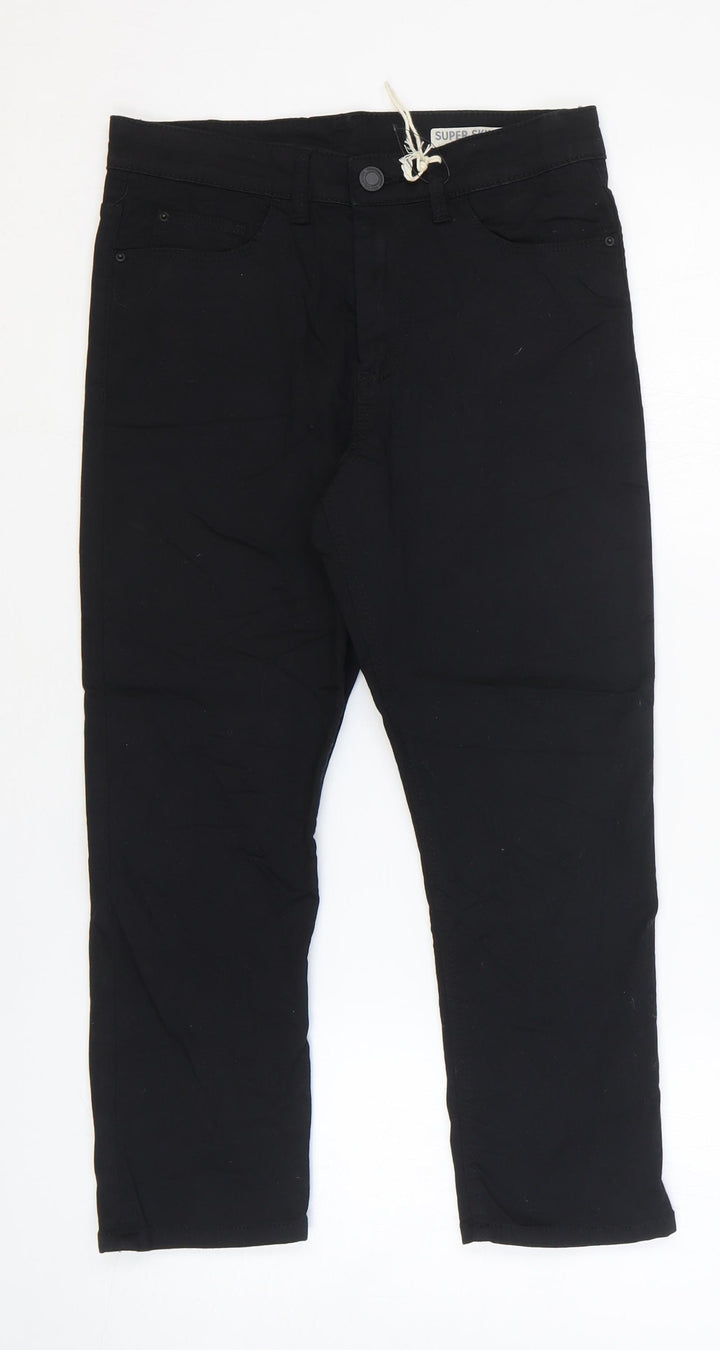 Marks and Spencer Womens Black Cotton Skinny Jeans Size 8 L21 in Regular Zip