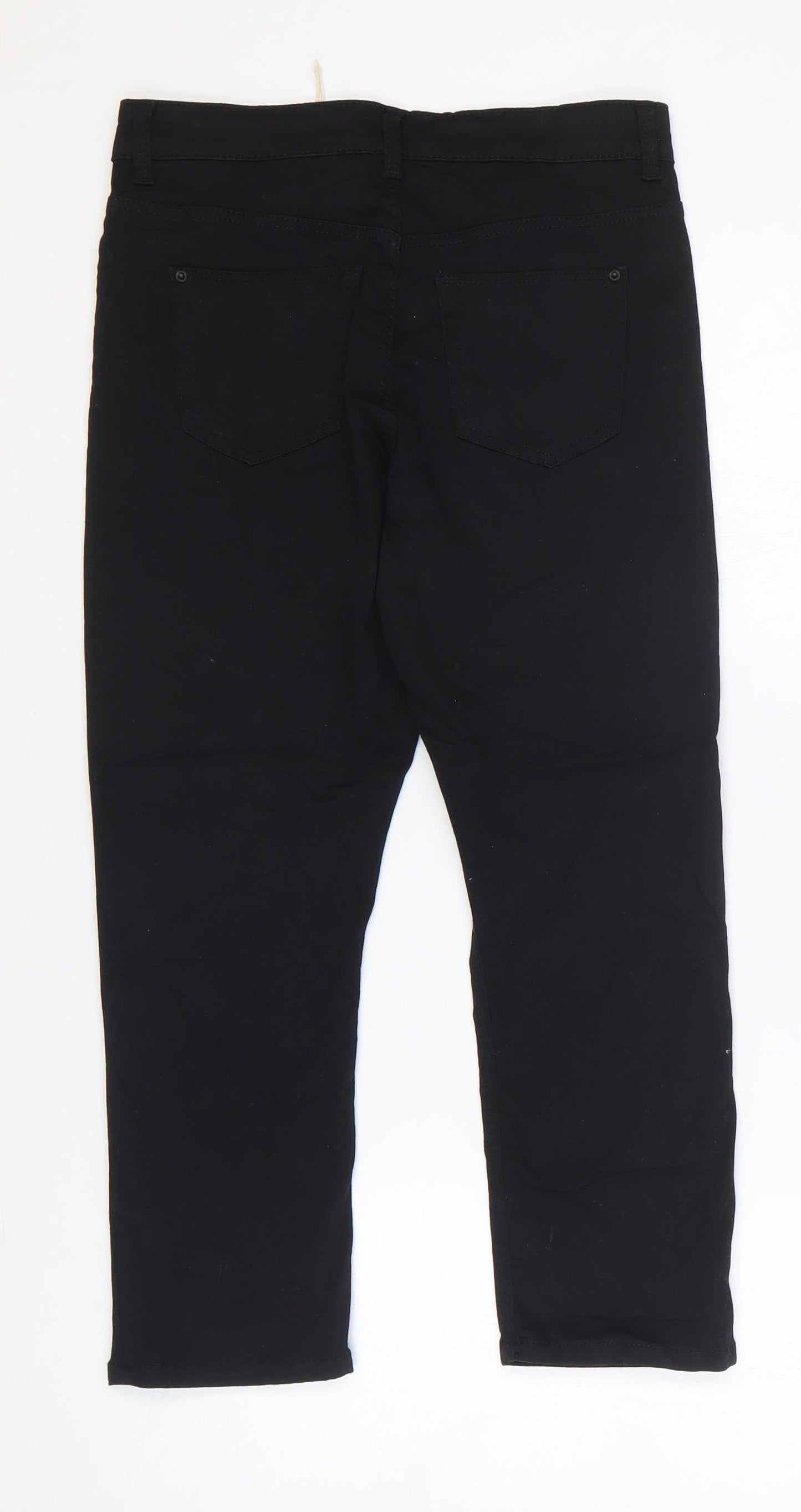 Marks and Spencer Womens Black Cotton Skinny Jeans Size 8 L21 in Regular Zip