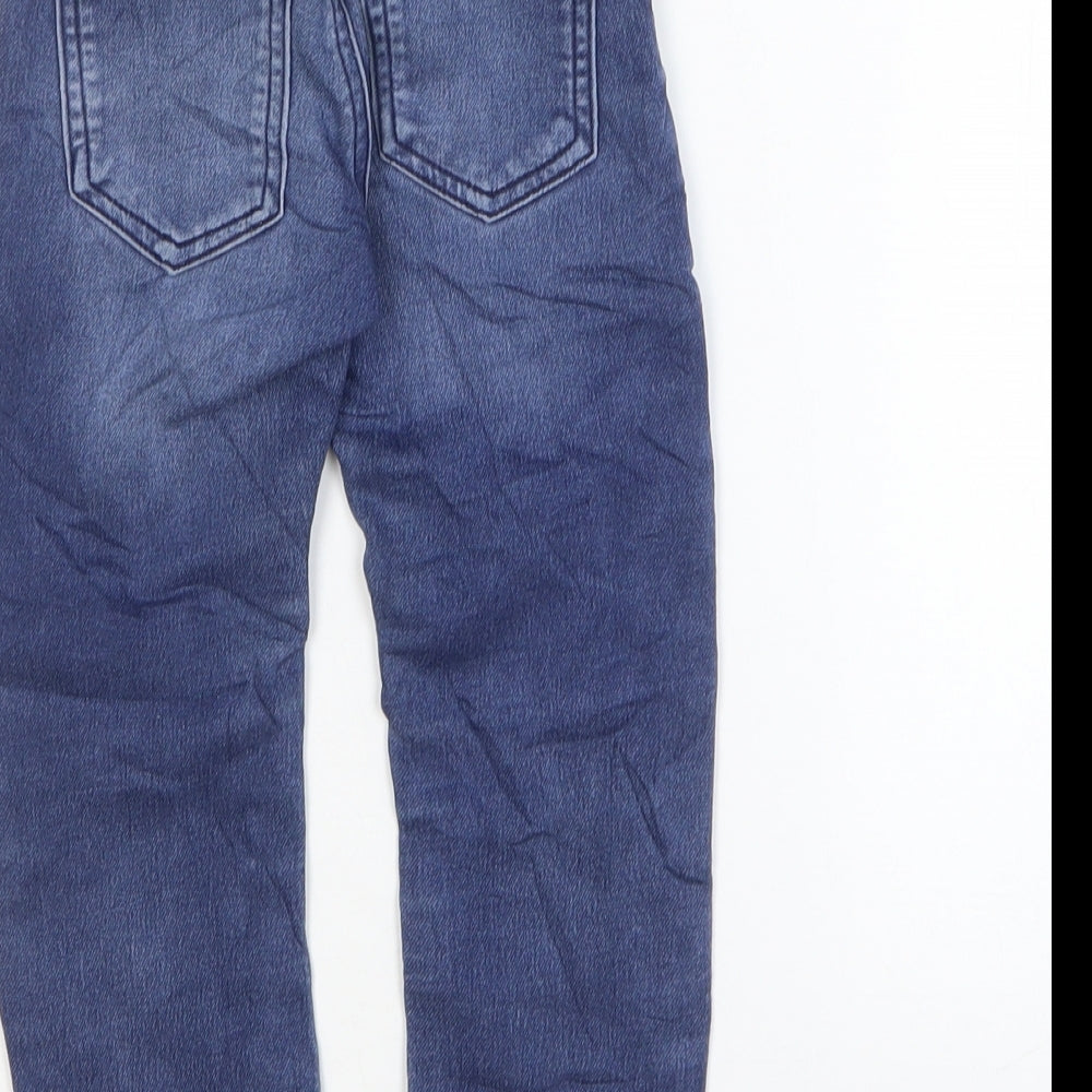 NEXT Boys Blue Cotton Skinny Jeans Size 3-4 Years Regular Zip