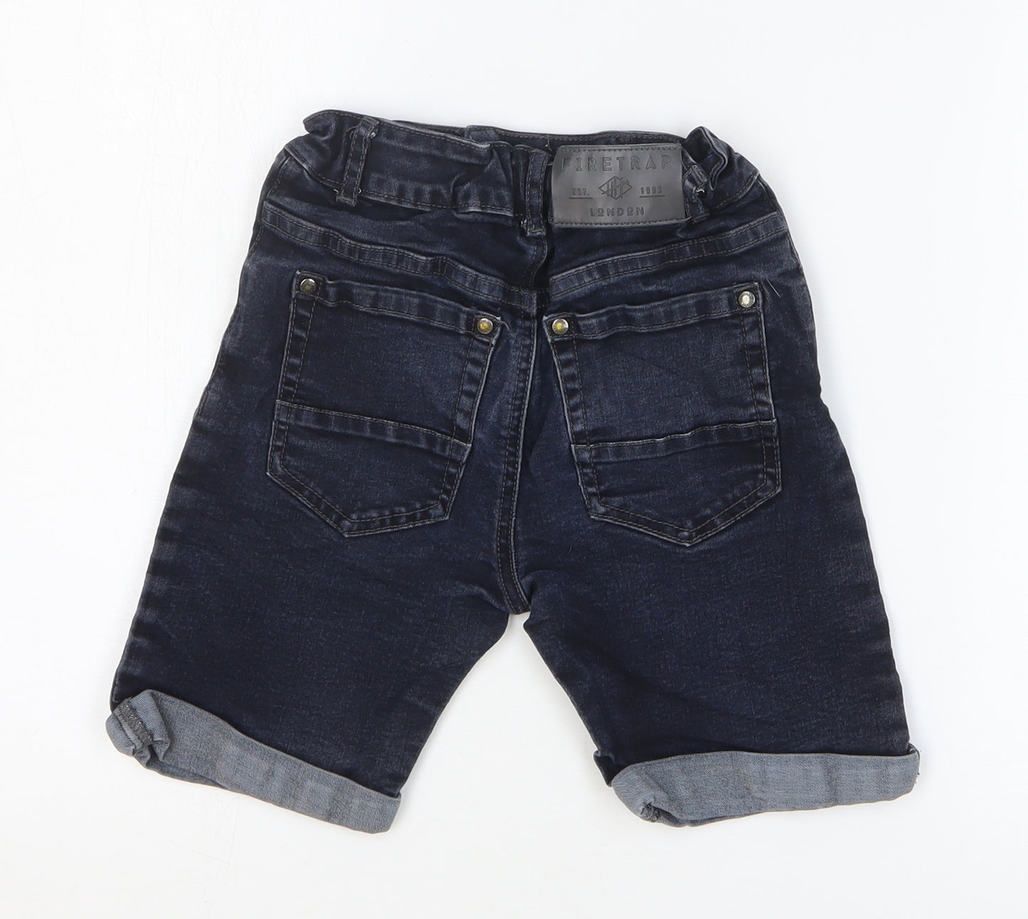 Firetrap Boys Blue Cotton Bermuda Shorts Size 9-10 Years Regular Zip