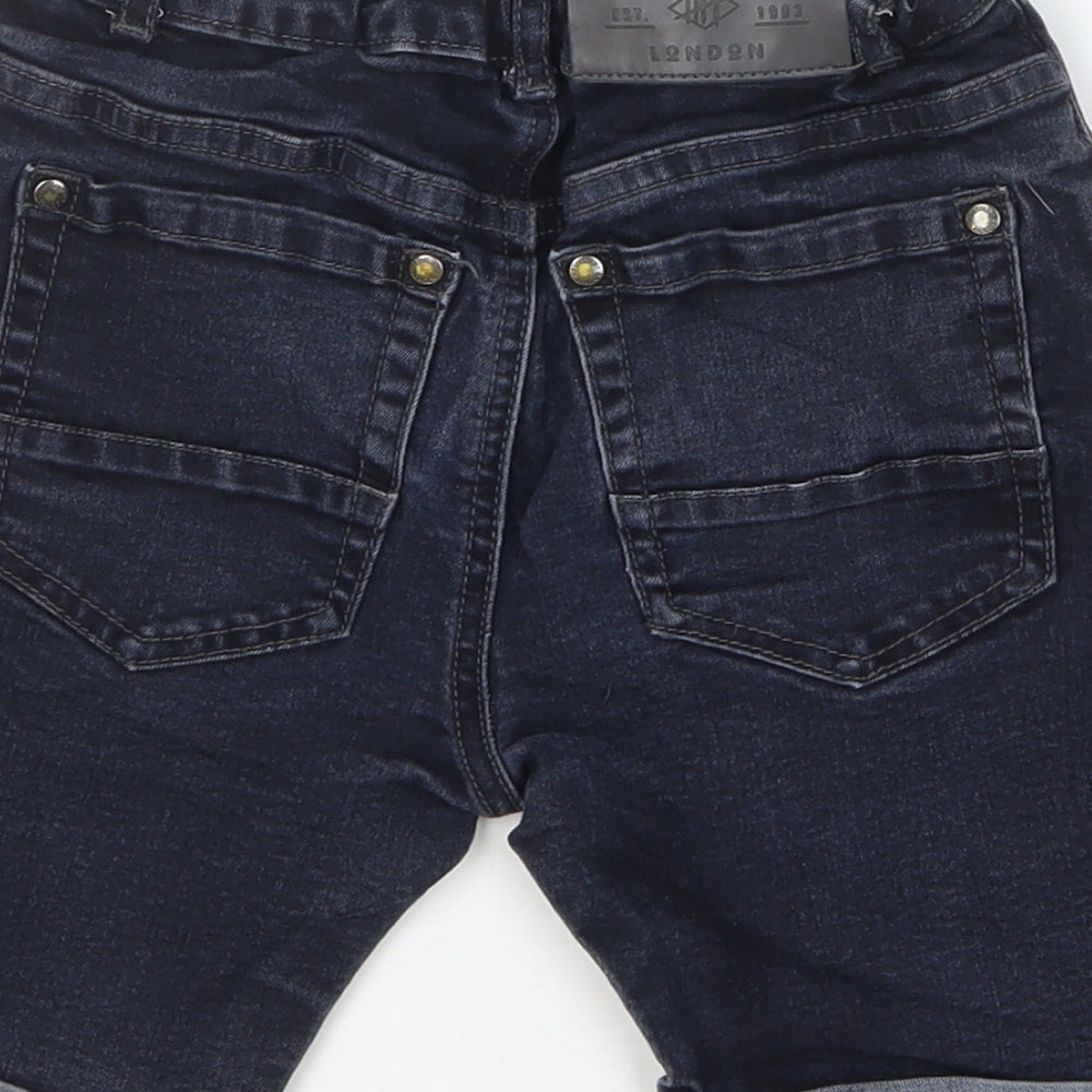 Firetrap Boys Blue Cotton Bermuda Shorts Size 9-10 Years Regular Zip