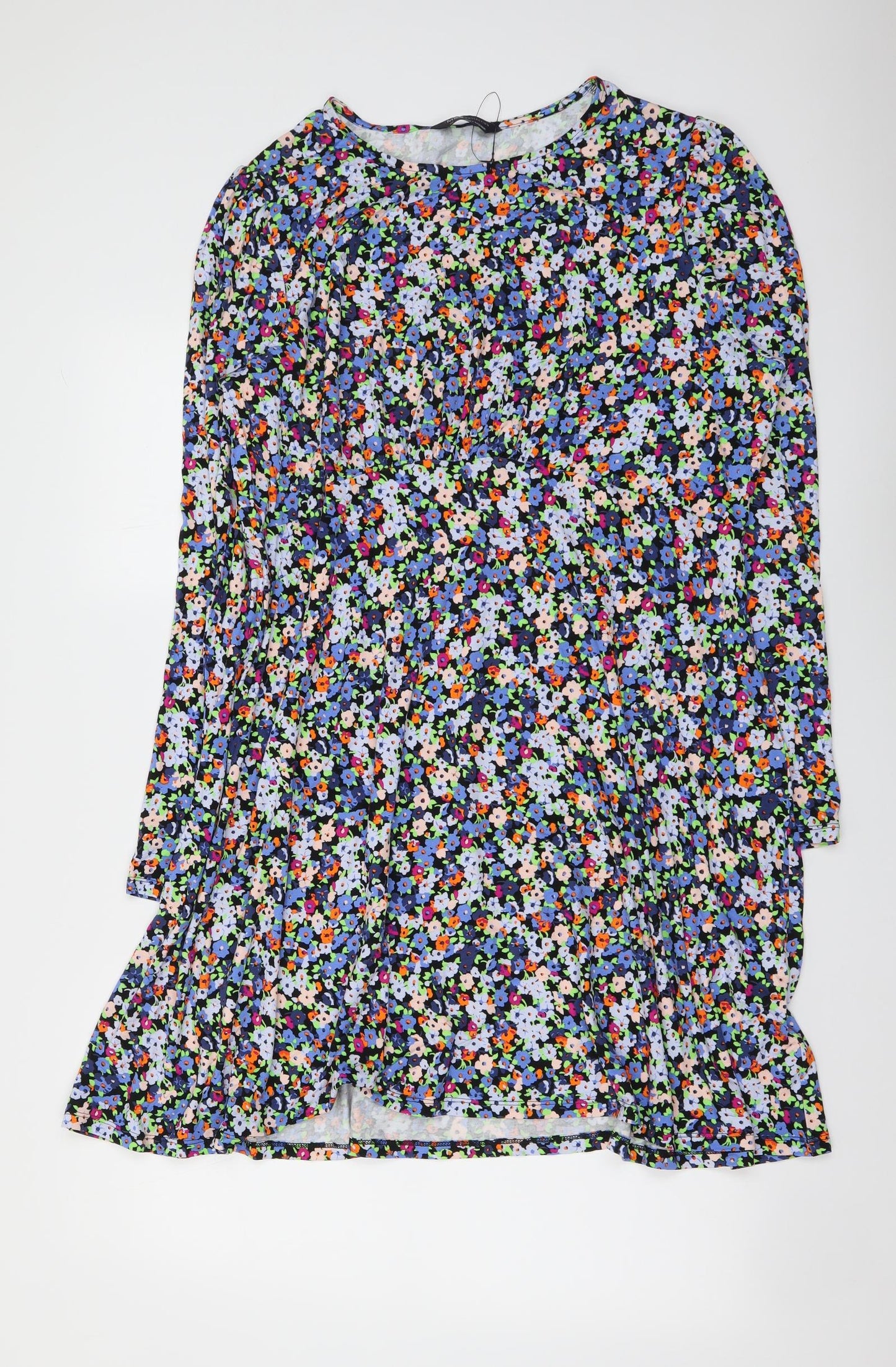 Marks and Spencer Womens Multicoloured Floral Viscose A-Line Size 20 Round Neck Pullover