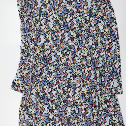 Marks and Spencer Womens Multicoloured Floral Viscose A-Line Size 20 Round Neck Pullover