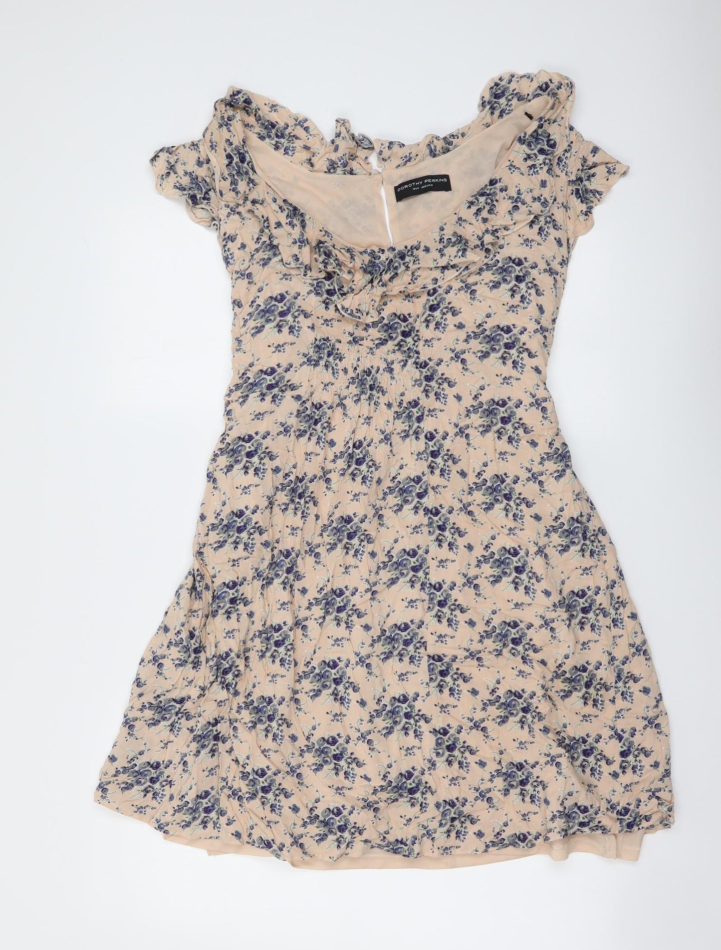 Dorothy Perkins Womens Beige Floral Polyester A-Line Size 18 Boat Neck Pullover