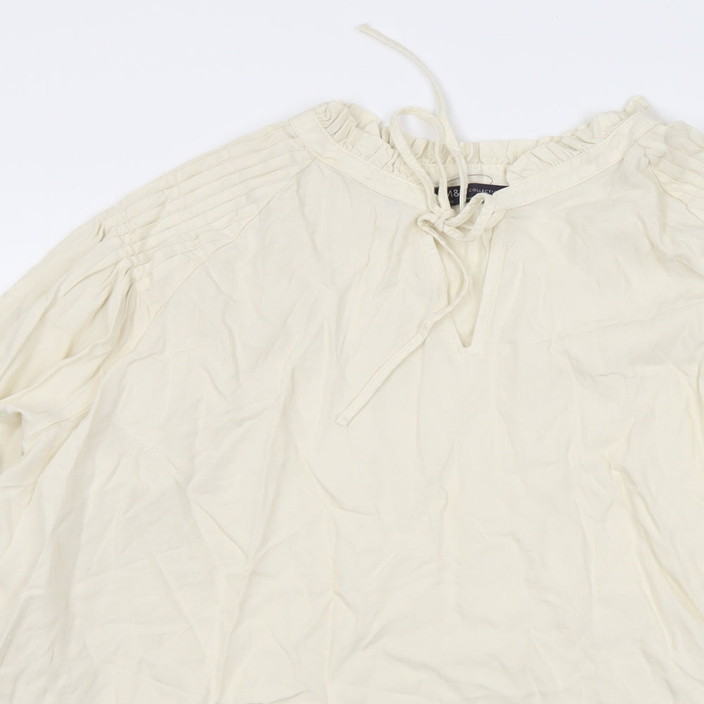 Marks and Spencer Womens Beige Lyocell Basic Blouse Size 20 Round Neck