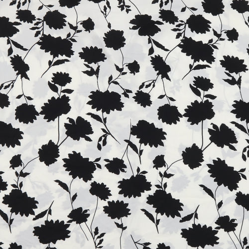 Marks and Spencer Womens White Floral Polyester Basic Blouse Size 20 Collared