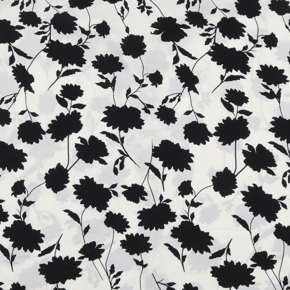 Marks and Spencer Womens White Floral Polyester Basic Blouse Size 20 Collared