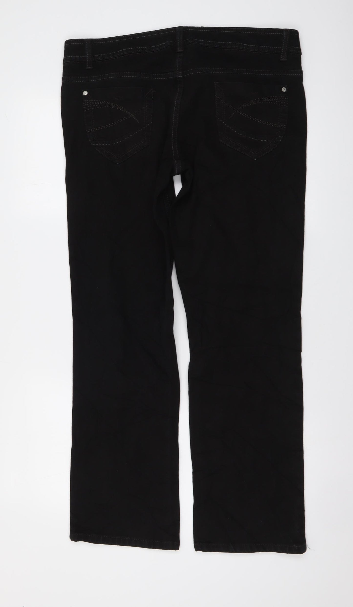 George Womens Brown Cotton Straight Jeans Size 14 L30 in Regular Button