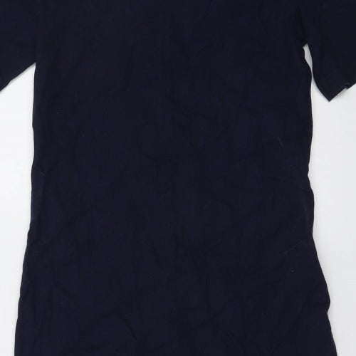 Marks and Spencer Womens Blue Linen A-Line Size 6 V-Neck Pullover