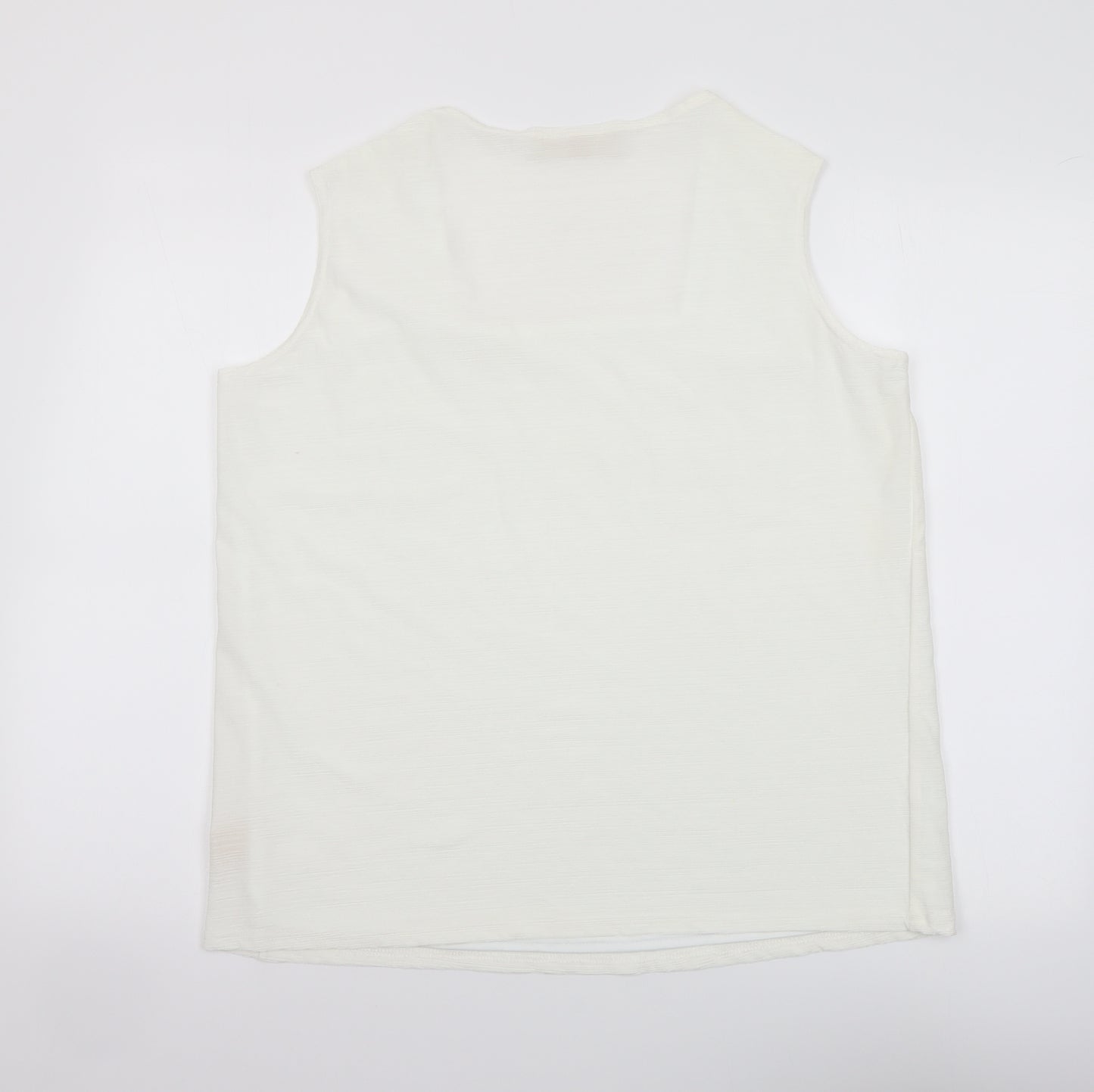 Ann Harvey Womens Ivory Polyamide Basic Tank Size 18 Square Neck