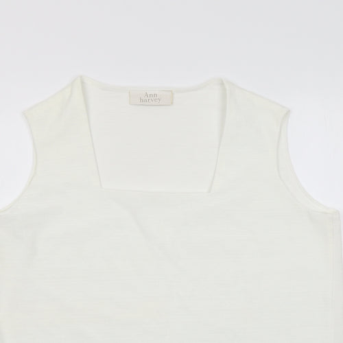 Ann Harvey Womens Ivory Polyamide Basic Tank Size 18 Square Neck
