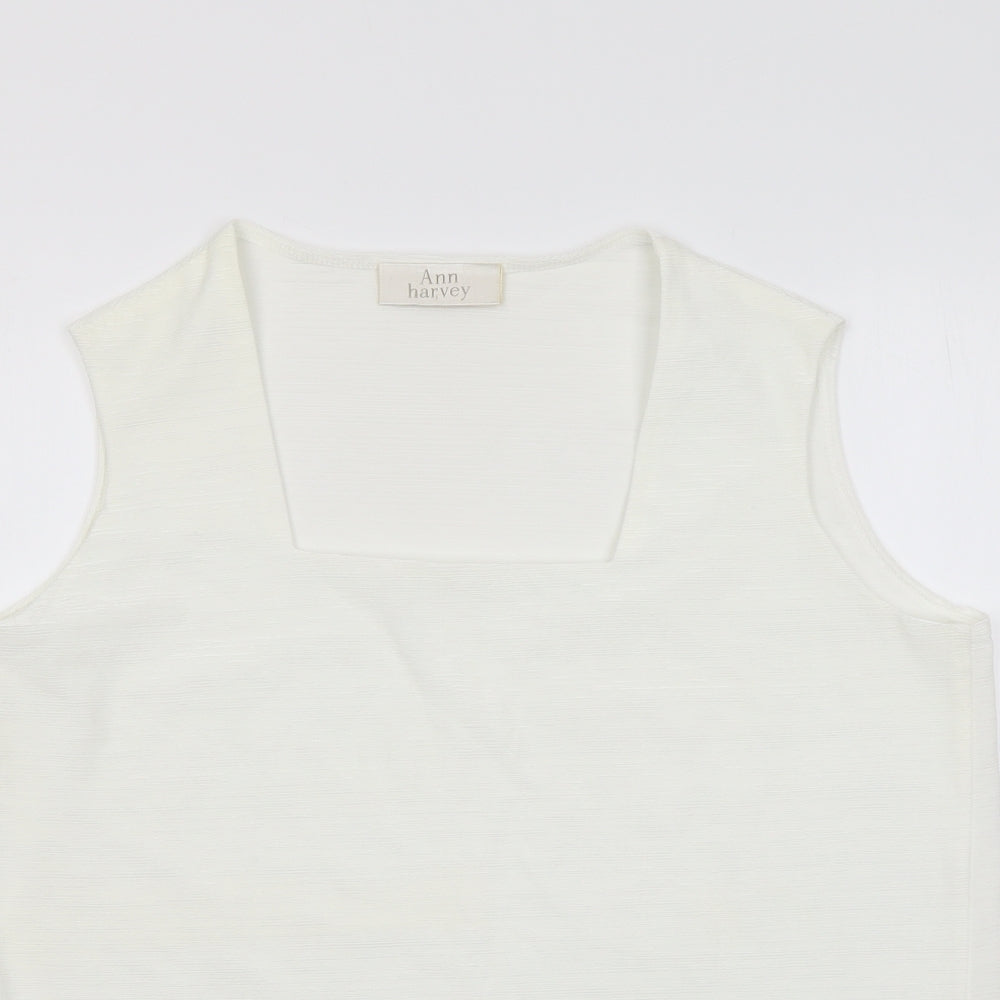 Ann Harvey Womens Ivory Polyamide Basic Tank Size 18 Square Neck