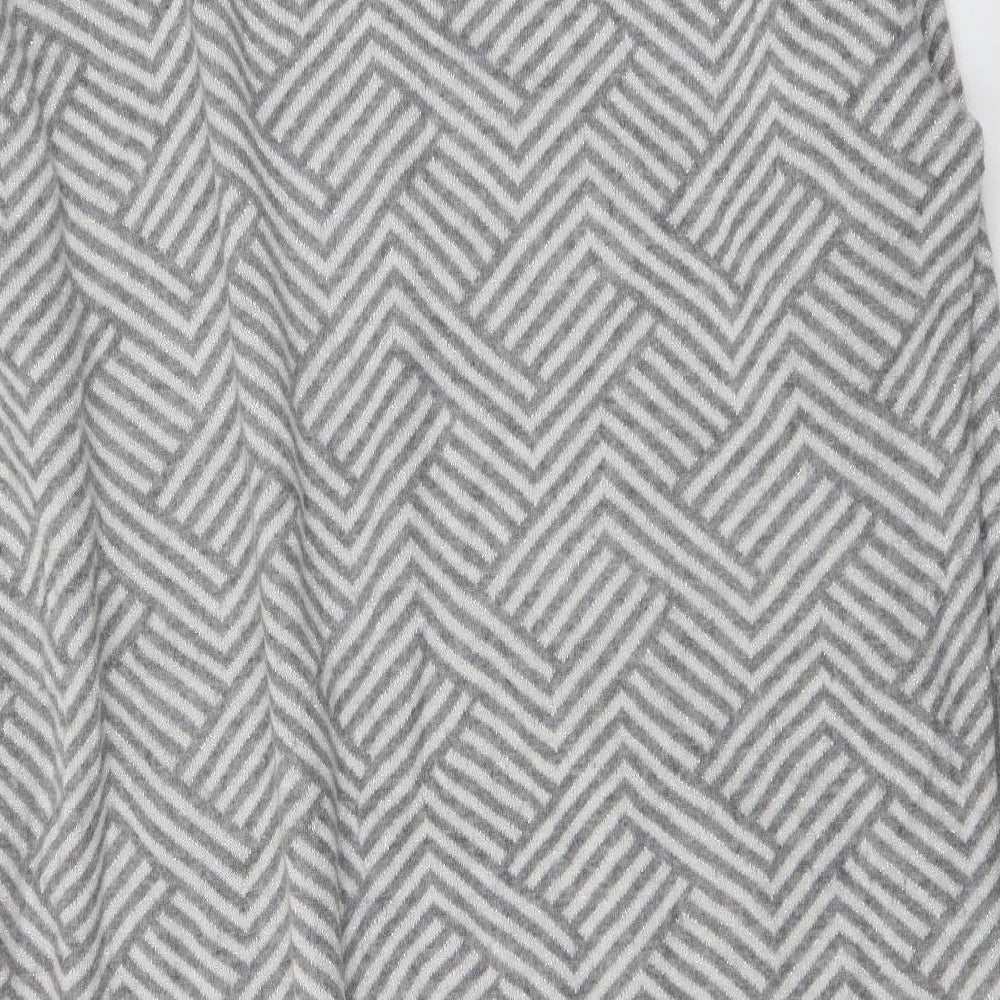 Coercion Womens Grey Geometric Acrylic Jumper Dress Size 22 Boat Neck Pullover