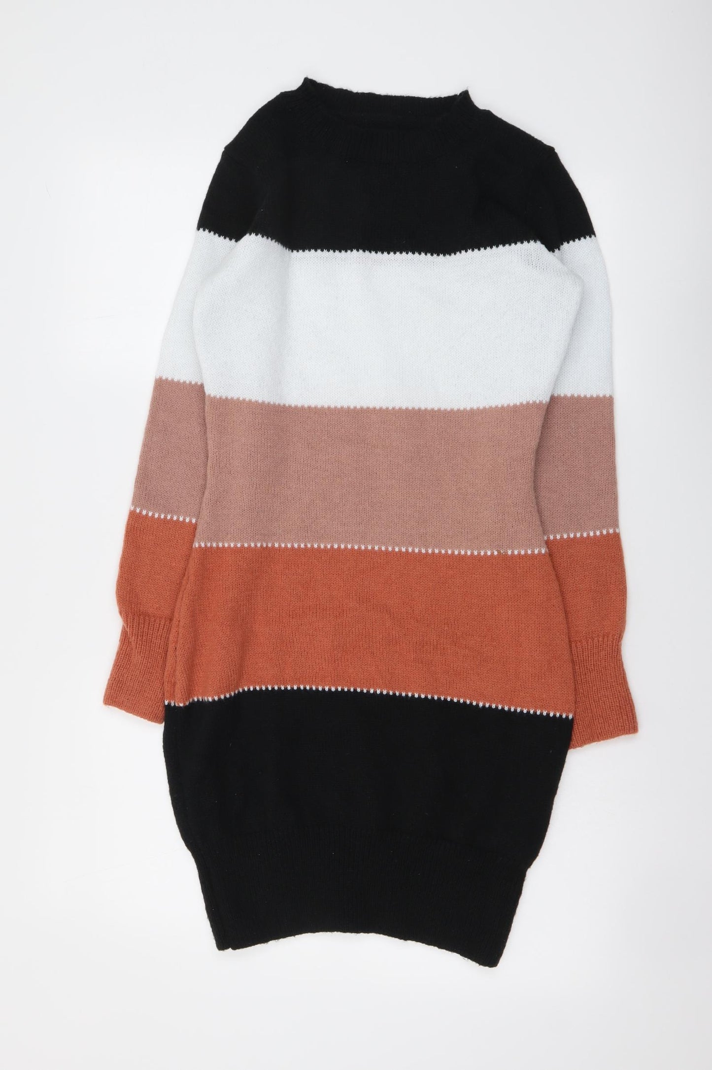 SheIn Womens Multicoloured Colourblock Polyester Jumper Dress Size S Round Neck Pullover