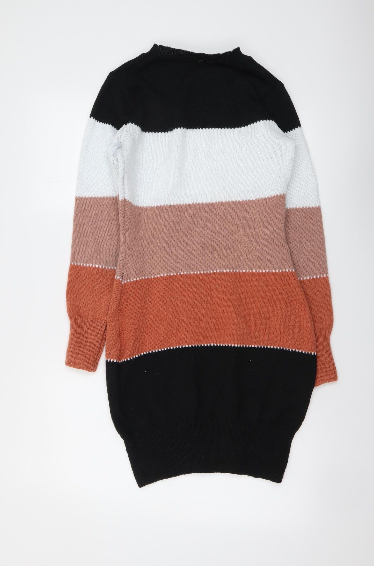 SheIn Womens Multicoloured Colourblock Polyester Jumper Dress Size S Round Neck Pullover