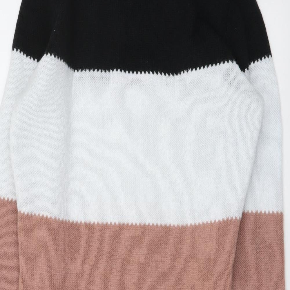 SheIn Womens Multicoloured Colourblock Polyester Jumper Dress Size S Round Neck Pullover