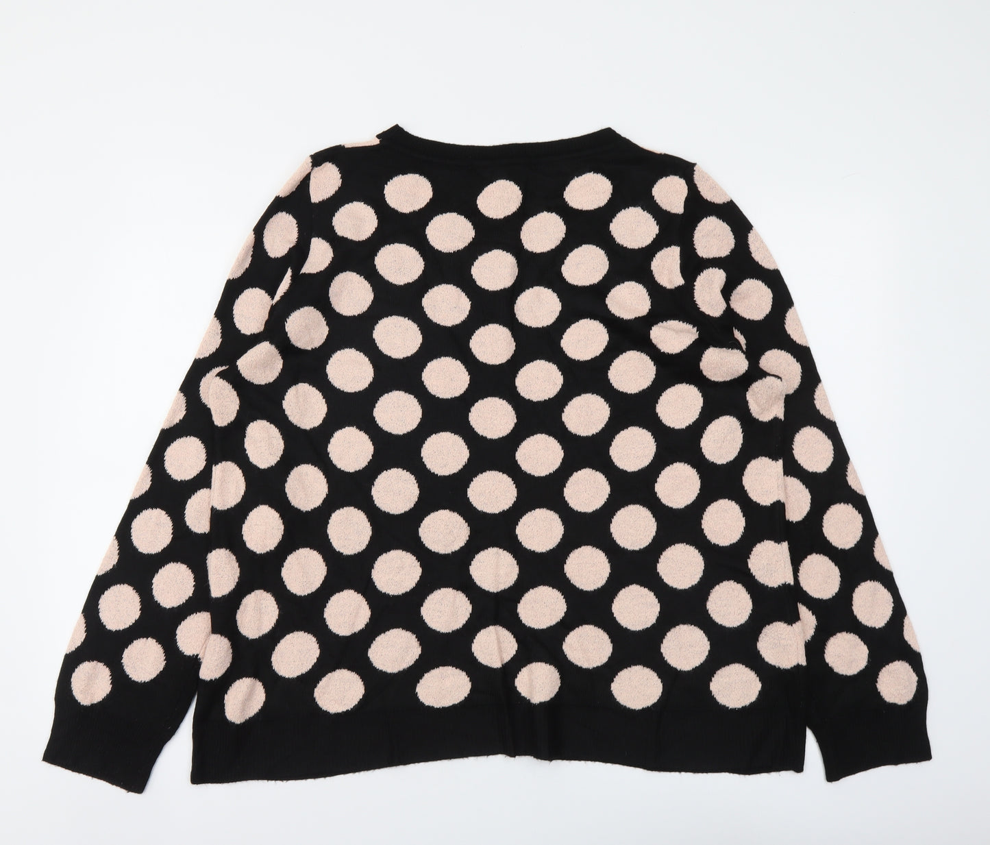 NEXT Womens Black Round Neck Polka Dot Acrylic Pullover Jumper Size 18